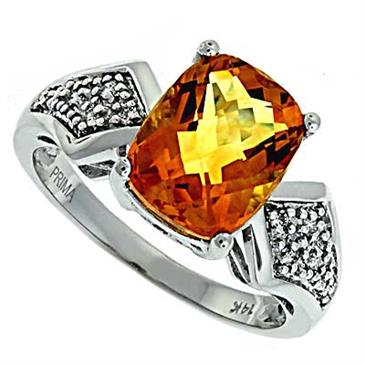 Prima Diamond And Citrine Ring