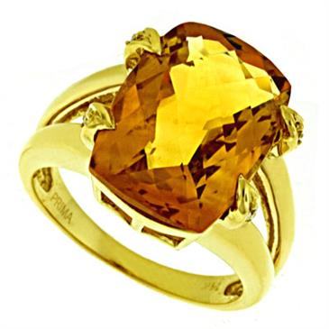 Prima Diamond And Citrine Ring