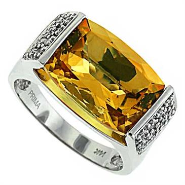 Prima Diamond And Citrine Ring