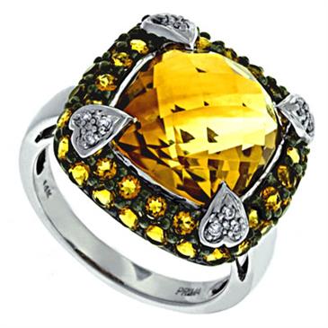 Prima Diamond And Citrine Ring