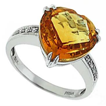 Prima Diamond And Citrine Ring