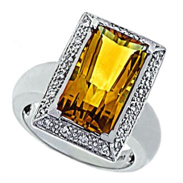 Prima Diamond And Citrine Ring