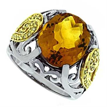 Prima Diamond And Citrine Ring