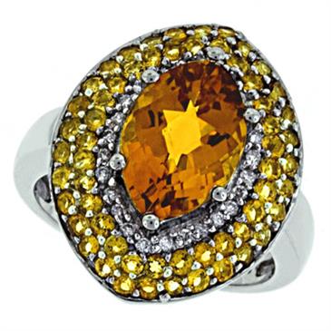 Prima Diamond And Citrine Ring