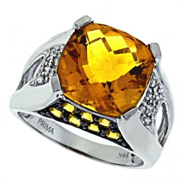 Prima Diamond And Citrine Ring