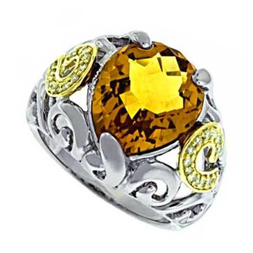 Prima Diamond And Citrine Ring