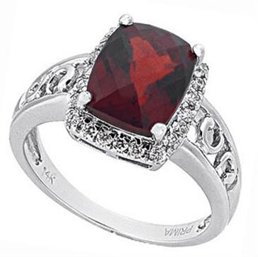 Prima Diamond And Garnet Ring