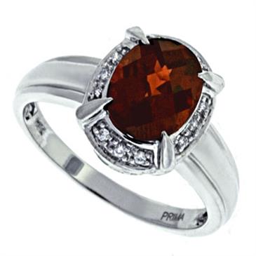 Prima Diamond And Garnet Ring