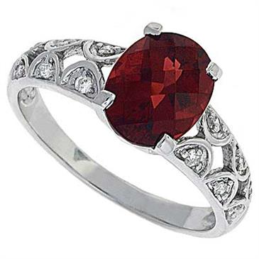 Prima Diamond And Garnet Ring