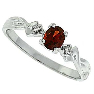 Prima Diamond And Garnet Ring