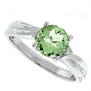 Prima Diamond And Green Amethyst Ring 