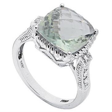 Prima Diamond And Green Amethyst Ring 