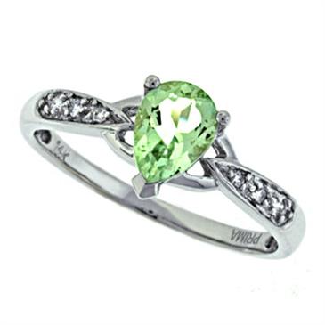 Prima Diamond And Green Amethyst Ring