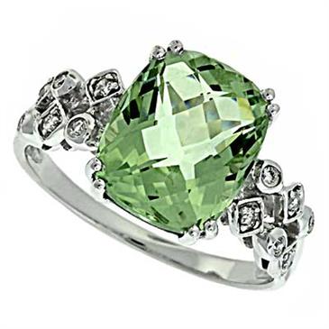 Prima Diamond And Green Amethyst Ring