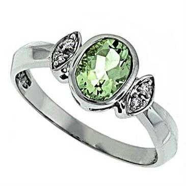 Prima Diamond And Green Amethyst Ring