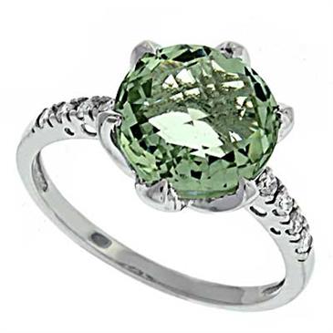 Prima Diamond And Green Amethyst Ring