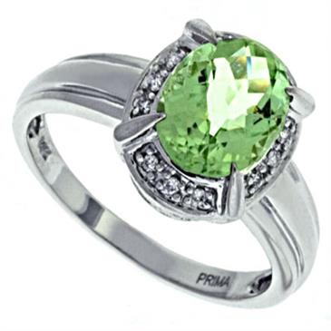 Prima Diamond And Green Amethyst Ring