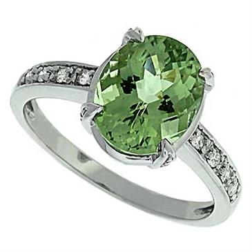 Prima Diamond And Green Amethyst Ring