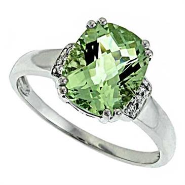 Prima Diamond And Green Amethyst Ring