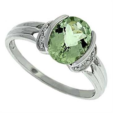 Prima Diamond And Green Amethyst Ring