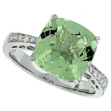 Prima Diamond And Green Amethyst Ring