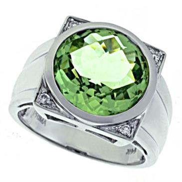 Prima Diamond And Green Amethyst Ring