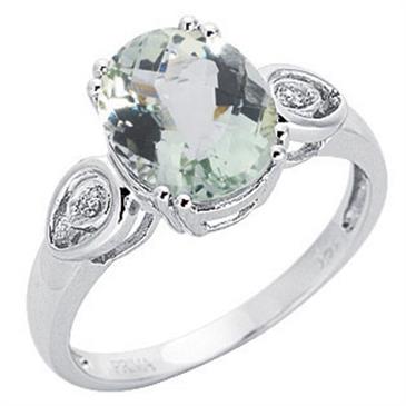 Prima Diamond And Green Amethyst Ring