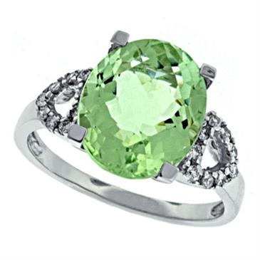 Prima Diamond And Green Amethyst Ring