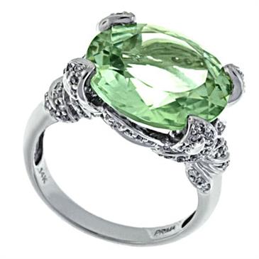 Prima Diamond And Green Amethyst Ring