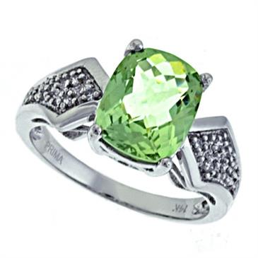 Prima Diamond And Green Amethyst Ring