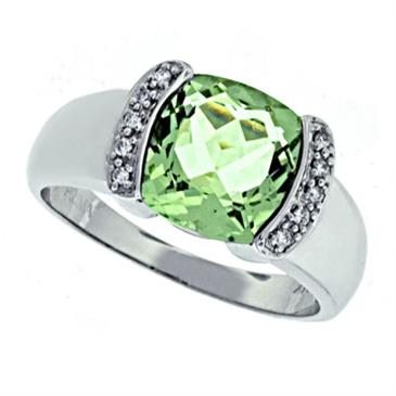 Prima Diamond And Green Amethyst Ring