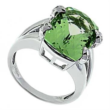 Prima Diamond And Green Amethyst Ring