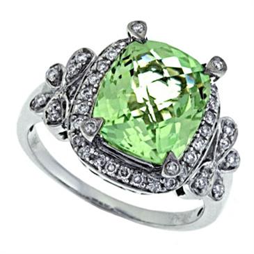 Prima Diamond And Green Amethyst Ring