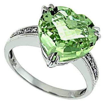 Prima Diamond And Green Amethyst Ring