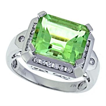 Prima Diamond And Green Amethyst Ring