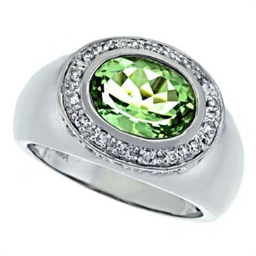 Prima Diamond And Green Amethyst Ring