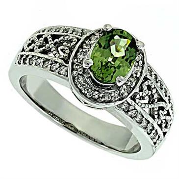 Prima Diamond And Green Sapphire Ring