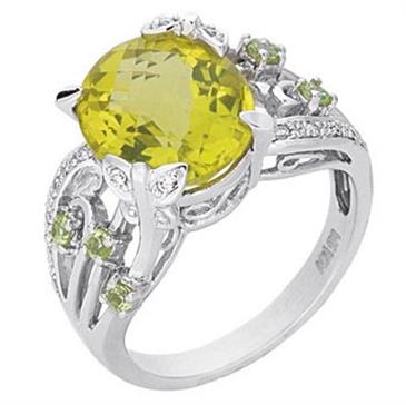 Prima Diamond And Lemon Quartz Ring 