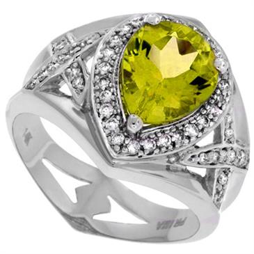 Prima Diamond And Lemon Quartz Ring