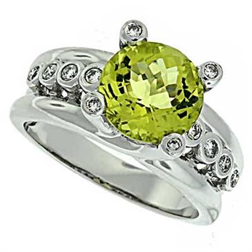 Prima Diamond And Lemon Quartz Ring