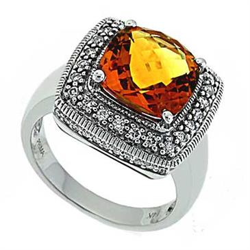 Prima Diamond And Madera Citrine Ring