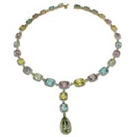 Prima Diamond And Multi Color Necklace