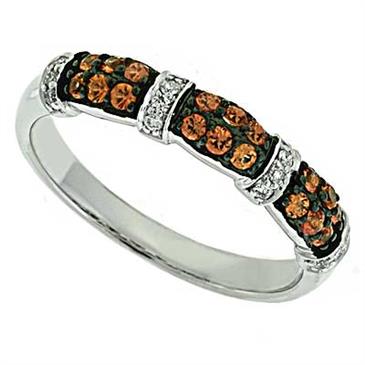 Prima Diamond And Orange Sapphire Ring