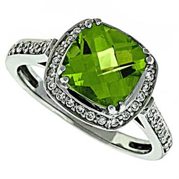 Prima Diamond And Peridot Ring