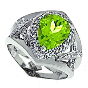 Prima Diamond And Peridot Ring