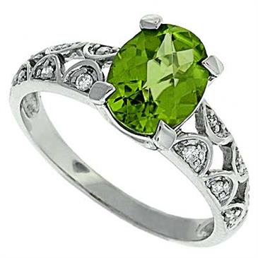 Prima Diamond And Peridot Ring