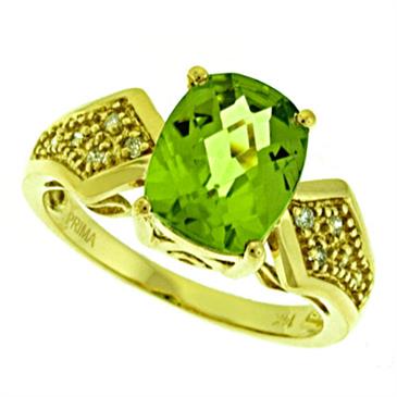 Prima Diamond And Peridot Ring