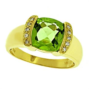 Prima Diamond And Peridot Ring