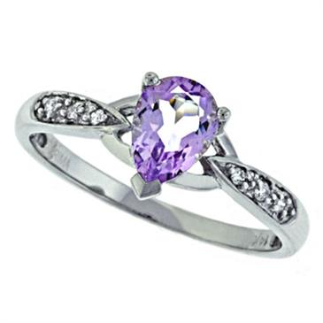 Prima Diamond And Pink Amethyst Ring