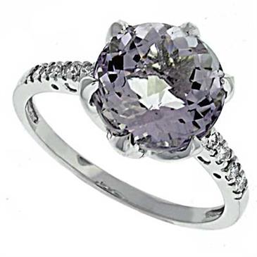 Prima Diamond And Pink Amethyst Ring